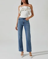 Astr the Label Women's Sarahi Ruffled Strapless Top