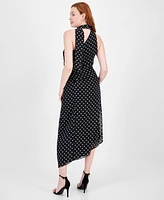 Rachel Roy Women's Hope Printed Asymmetric Halter Dress