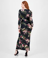 Rachel Roy Women's Cora Printed Long-Sleeve Maxi Dress