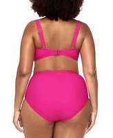 Raisins Curve Trendy Plus Size Sasha Twist Front Bikini Top Costa Ruched Bikini Bottoms