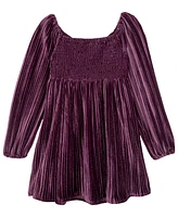 Rare Editions Big Girls Searington Road Pleated Velvet Baby Doll Dress