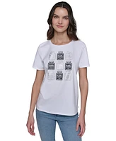 Karl Lagerfeld Paris Petite Crewneck Graphic T-Shirt