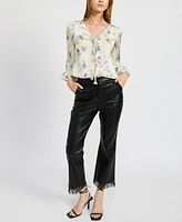 En Saison Women's Petra Floral Tie-Neck Blouse