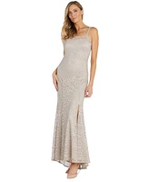 R & M Richards Women's 2 Pc. Lace Beaded Gown Jacket