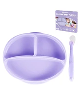 Sperric Baby Boys Silicone Suction Plate 100% Food Grade Divided Self Feeding Training Set | Bpa-Free, Microwave & Dishwa