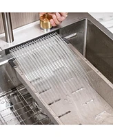 gaomon 30 Inch Brushed Nickel Waterfall Topmount Kitchen Sink Set - Premium 304 Stainless Steel Single Bowl