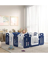 Streamdale Furniture Baby Playpen, 14 Panels Sturdy Safety Play Yard for Babies and Toddlers, 57" x 57" Foldable Baby Playard, Indoor Outdoor Kids Act