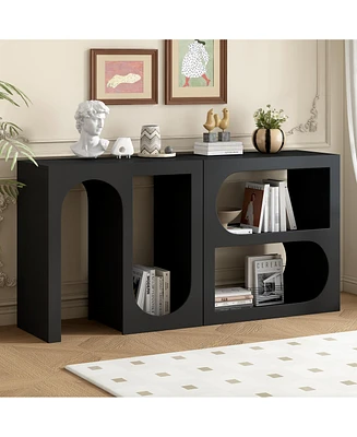 Streamdale Furniture Modular Entryway Console Table with Rectangular Exterior and Curved Interior Design for Customizable Arrangements,Suitable for St