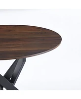 Streamdale Furniture 47.2Inch Round Dinning Table,Office Table,Coffee Table,120X120X75CM,Cross Leg