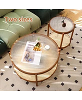 Modern Farmhouse Living Room Coffee Table Set, Stylish and Elegant Nesting Round Wooden Table,Side End table set for Living Room,Bedroom-1pc,Big Table