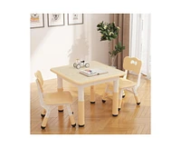 gaomon Kids Table and 2 Chairs Set with Graffiti Desktop, Height Adjustable Toddler Table and Chairs Set