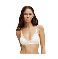 Cotton On Women's Everyday Lace Triangle Padded Bralette