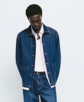 Mango Men's Relaxed-Fit Denim Overshirt