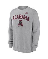 Nike Men's Heather Gray Alabama Crimson Tide Legacy Classic Tackle Twill Embroidered Arch Over Logo Pullover Sweatshirt