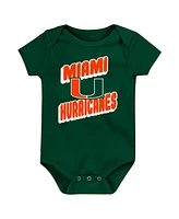 Outerstuff Newborn Green Miami Hurricanes Sunday Comics 3-Pack Bodysuit Set