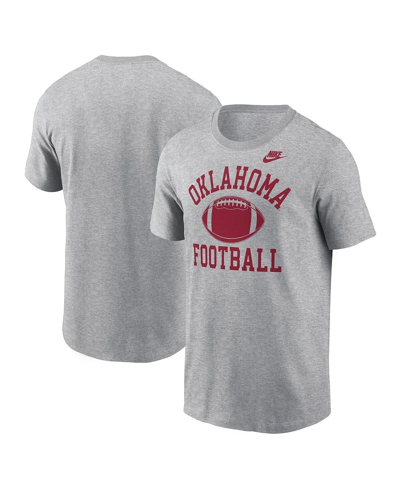 Nike Men's Heather Gray Oklahoma Sooners Legacy Football Icon T-Shirt