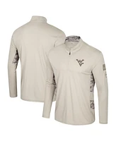 Colosseum Men's Natural West Virginia Mountaineers Oht Military Appreciation Quarter-Zip Jacket