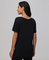 Frye Women's Roll-Cuff Crewneck Graphic T-Shirt