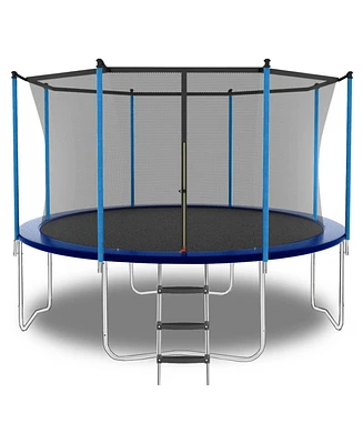 Streamdale Furniture 10ft Outdoor Toddler Trampoline with Enclosure Safety Net Jumping Fun Trampoline, heavy-duty jump pads