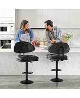 Streamdale Furniture Modern Bar Stools Set of 2, Ergonomic Upholstered Bar Stools with Back