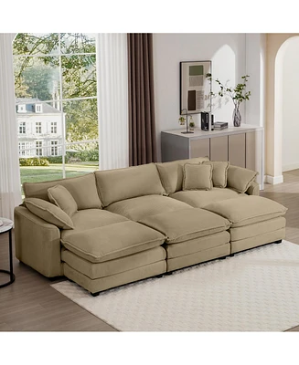 Streamdale Furniture Oversized Modular Cushion Sofa, Portable Ottoman