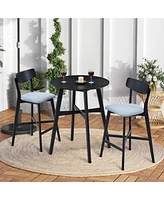 31.5 Inch Oversize Round Bar Table, Wooden High Top Kitchen Dining Table for Pub,Living Room,Restaurant,Cocktail Bar,Black