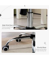 Vinsetto Home Office Chair, Velvet Computer Chair, Button Tufted Desk Chair with Swivel Wheels, Adjustable Height, and Tilt Function, Black