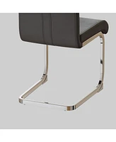 Modern Dining Chairs,Pu Faux Leather High Back Upholstered Side Chair with C-shaped Tube plating Metal Legs for Dining Room Kitchen Vanity Patio Club