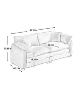 Streamdale Furniture Modern Fabric Living Room Sofa Two Piece Set, Two 2-Seater Sofas with 8 Cushion Upholstery Large Deep Seat Recliner