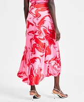 I.n.c. International Concepts Women's Asymmetric Satin Skirt, Exclusively at Macy's