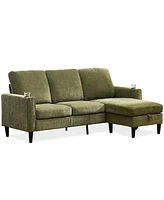 Streamdale Furniture Modern Design Chenille 3 Seater L-Shape Sectional Sofa with Storage Chaise for Apartment, Studio, Office,Living Room,L shape