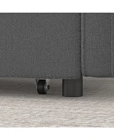 Loveseats Sofa Bed with Pull-out Bed,Adjsutable Back and Two Arm Pocket-Dark grey(54.5"x33"x31.5")