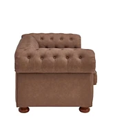 Classic Chesterfield Sofa Loveseat for Living Room Faux Leather
