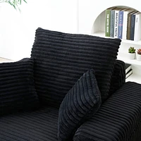 Oversized Accent Chair with Ottoman, Single Sofa Chair with Large Seat and Extra Wide Armrests