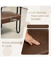 Modern Loveseat 2 Seater Sofa Chenille Fabric Couch with Arms and Metal Legs for Living Room, Home Office