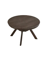 Streamdale Furniture Wooden Dining Table Set, Mid Century Modern Round Rubber Wood Kitchen Table and Cross Back Upholstered Dining Chairs for Dining R