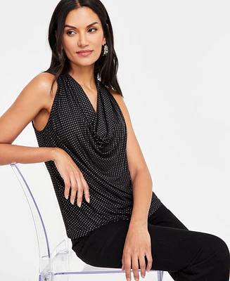 I.n.c. International Concepts Women's Sparkle Cowlneck Top, Exclusively at Macy's