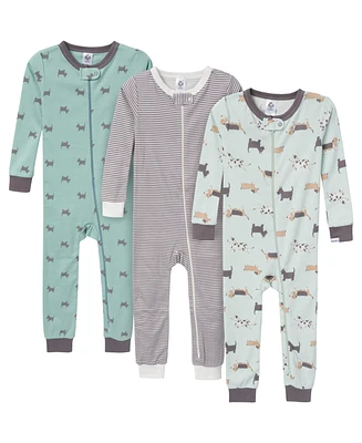 Gerber Toddler Boys' Snug Fit Footless Pajamas, 3-Pack, Safari