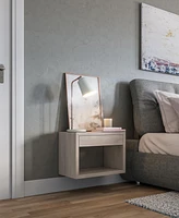 Woodek Elegant Hardwood Nightstand - Classic Bedside Table With A Drawer And A Shelf