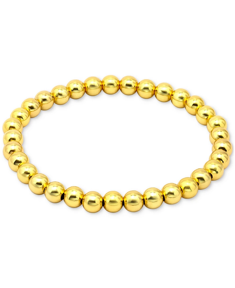 Giani Bernini Polished Beaded Stretch Bracelet (6mm) 18k Gold over Sterling Silver, Exclusively at Macy's