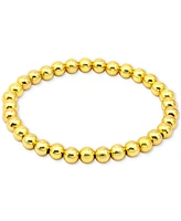 Giani Bernini Polished Beaded Stretch Bracelet (6mm) 18k Gold over Sterling Silver, Exclusively at Macy's