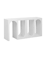 Modular Entryway Console Table with Rectangular Exterior and Curved Interior Design for Customizable Arrangements,Suitable for Study,Entrance and Livi