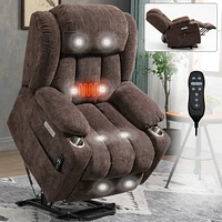 Up to 350 Lbs Power Lift Recliner Chair Heavy Duty Motion Mechanism with 8-Point Vibration Massage and Lumbar Heating
