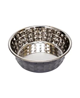 Country Living Set of 2 Hammered Stainless Steel Eco Dog Bowls - Durable & Stylish,