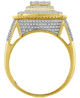 Men's Diamond Statement Ring (1 ct. t.w.) in 10k Yellow Gold