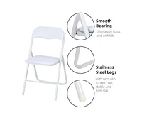 gaomon Folding Chairs Pack with Cushion, Outdoor and Indoor Event Portable Folding Chairs with Non-Slip Feet Pads, Stackable Chairs for Meeting
