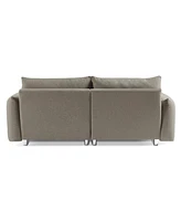 Streamdale Furniture Bread Sofa 2 Seater Loveseat Couch Loose Back Sectional Sofas Textured Fabric Couch Leisure Sofa with Square Arms for Living Room