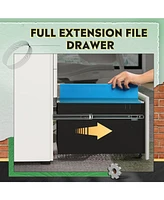 Devaise 3-Drawer Slim Vertical File Cabinet, Fully Assembled Except Casters, Legal/Letter Size