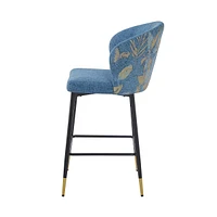 Set of 2 Jacquard Upholstered Counter Bar Stools,28'' Seat Height for Kitchen & Dining-The Pop Home