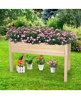 Slickblue Wooden Raised Garden Bed for Planting Vegetables and Flowers